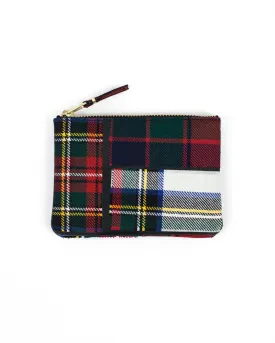 Tartan Patchwork Zip Pouch - Red