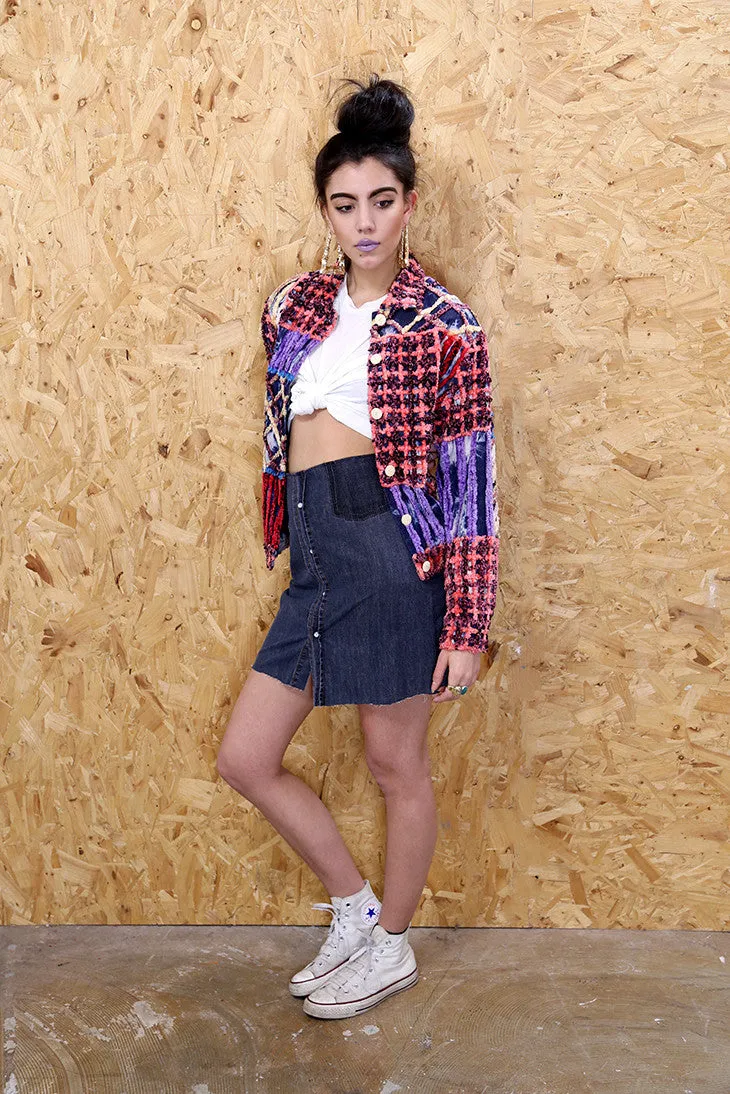 Textured Patchwork Box Jacket
