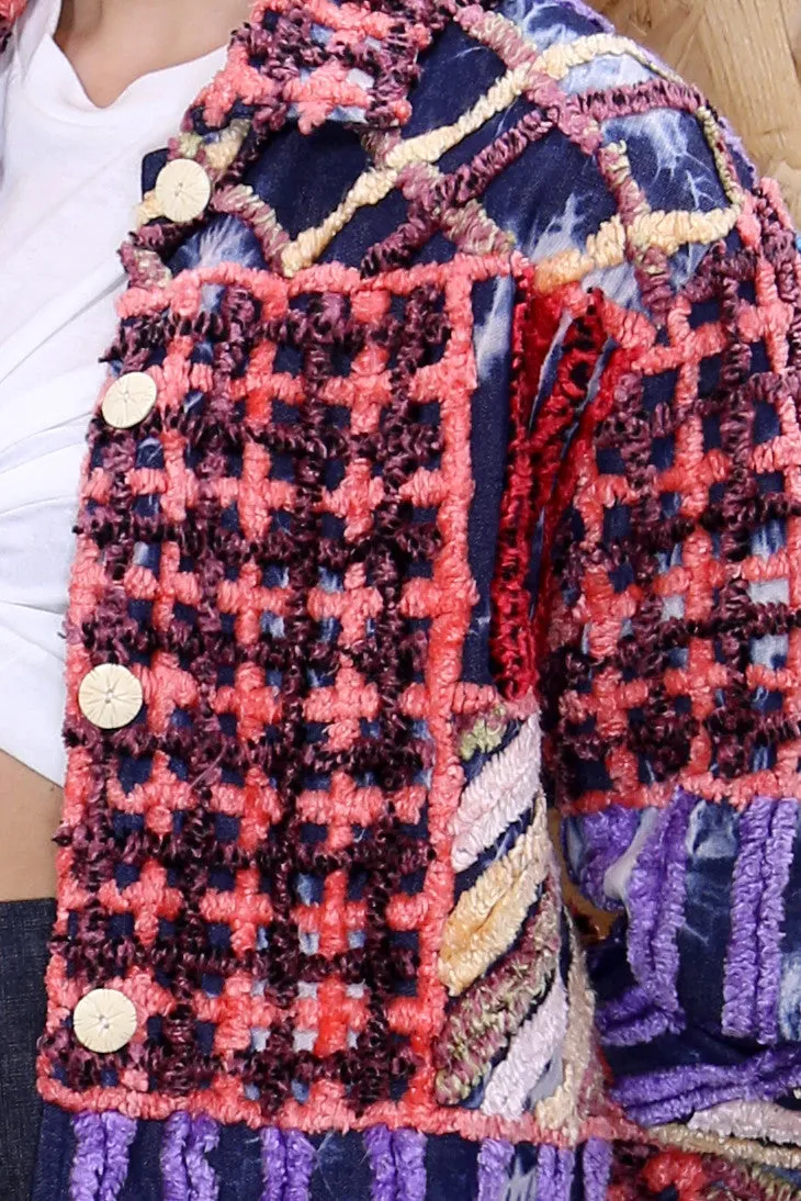 Textured Patchwork Box Jacket