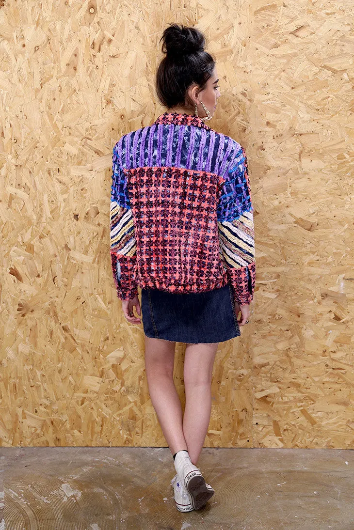 Textured Patchwork Box Jacket
