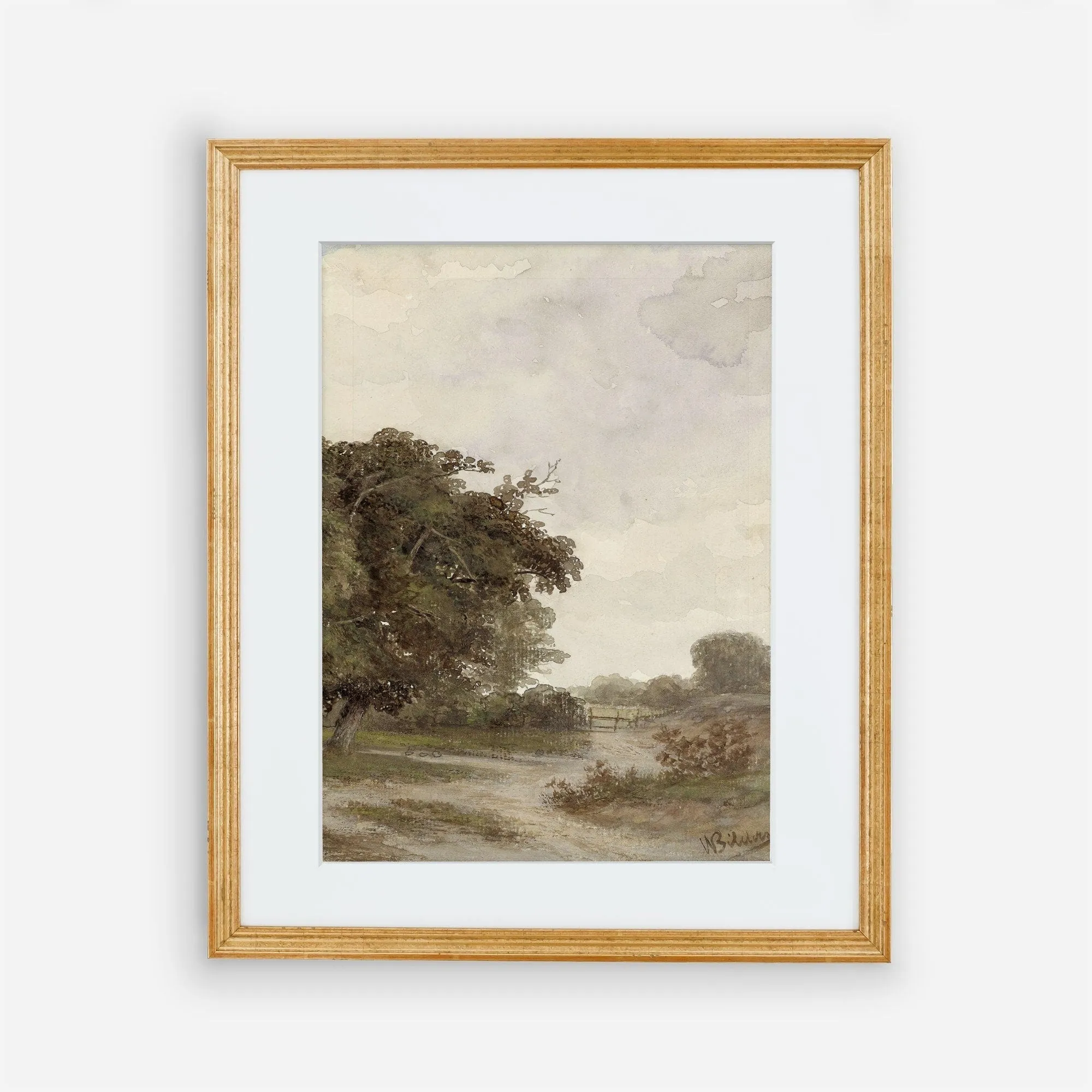 Vintage Forest Trees with Path Wall Art