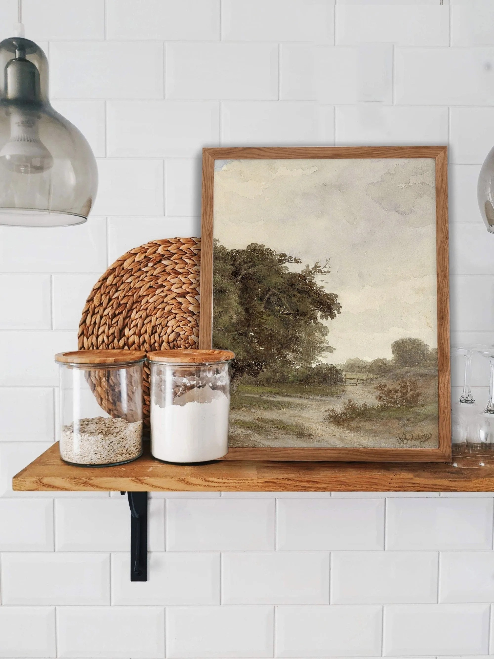 Vintage Forest Trees with Path Wall Art