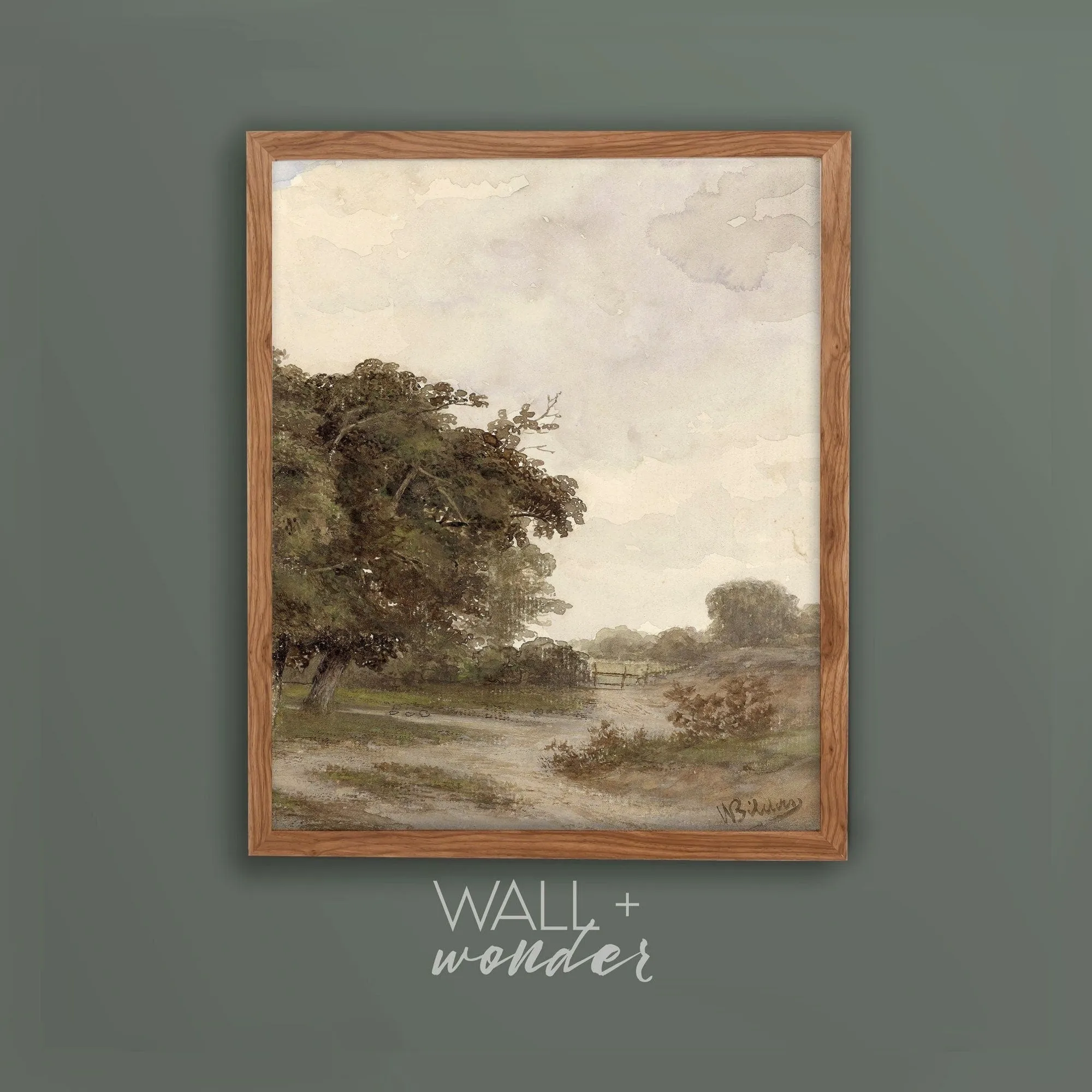 Vintage Forest Trees with Path Wall Art