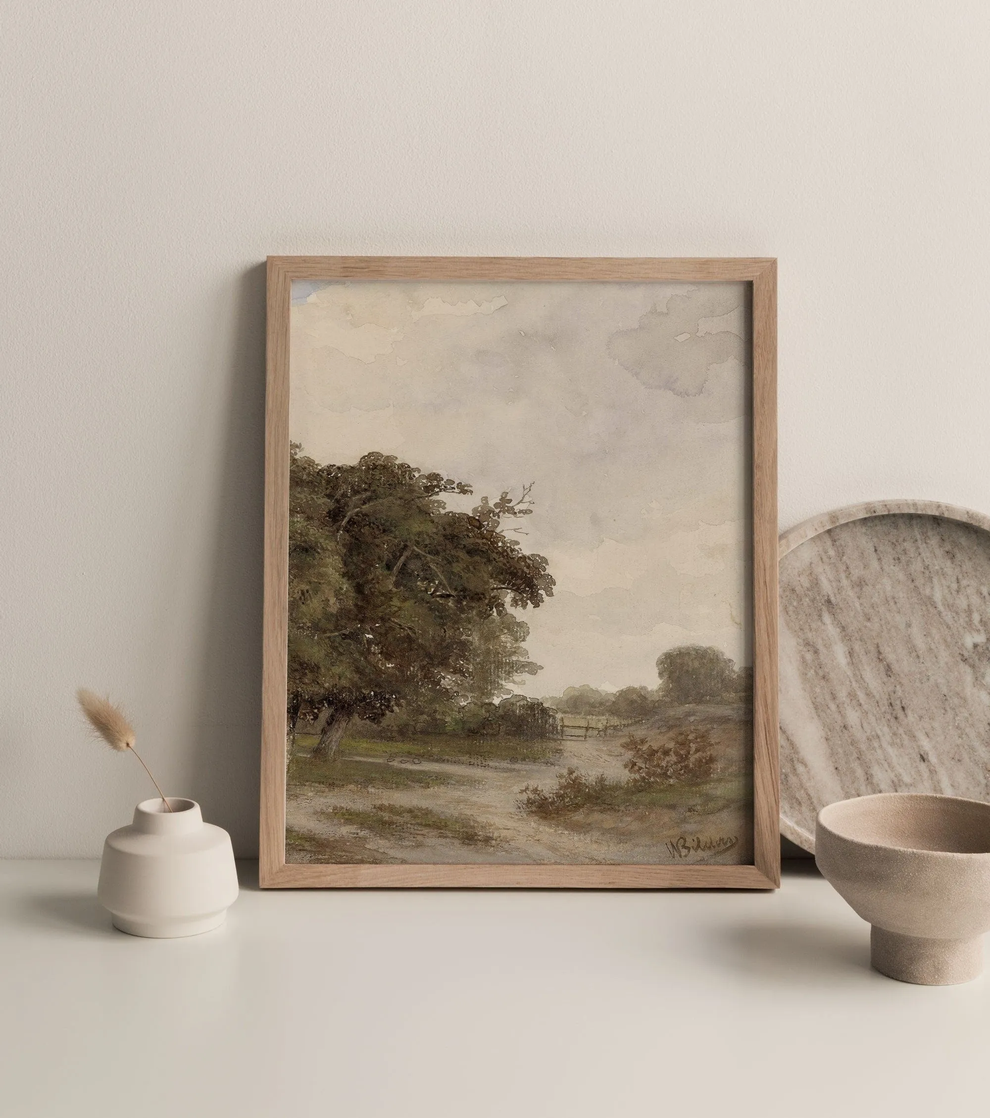 Vintage Forest Trees with Path Wall Art