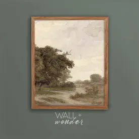 Vintage Forest Trees with Path Wall Art