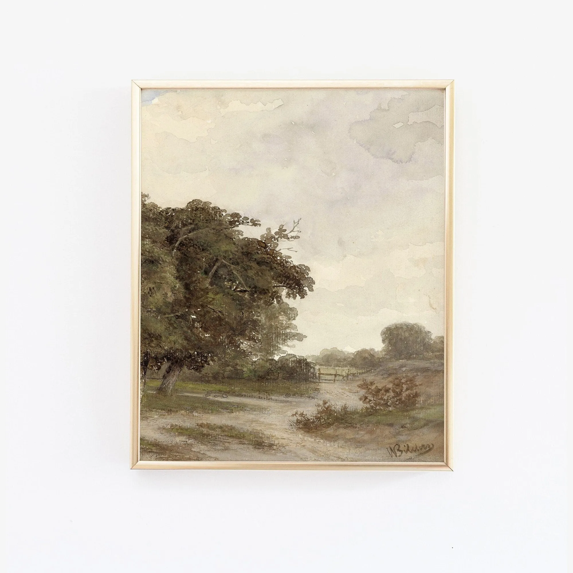 Vintage Forest Trees with Path Wall Art