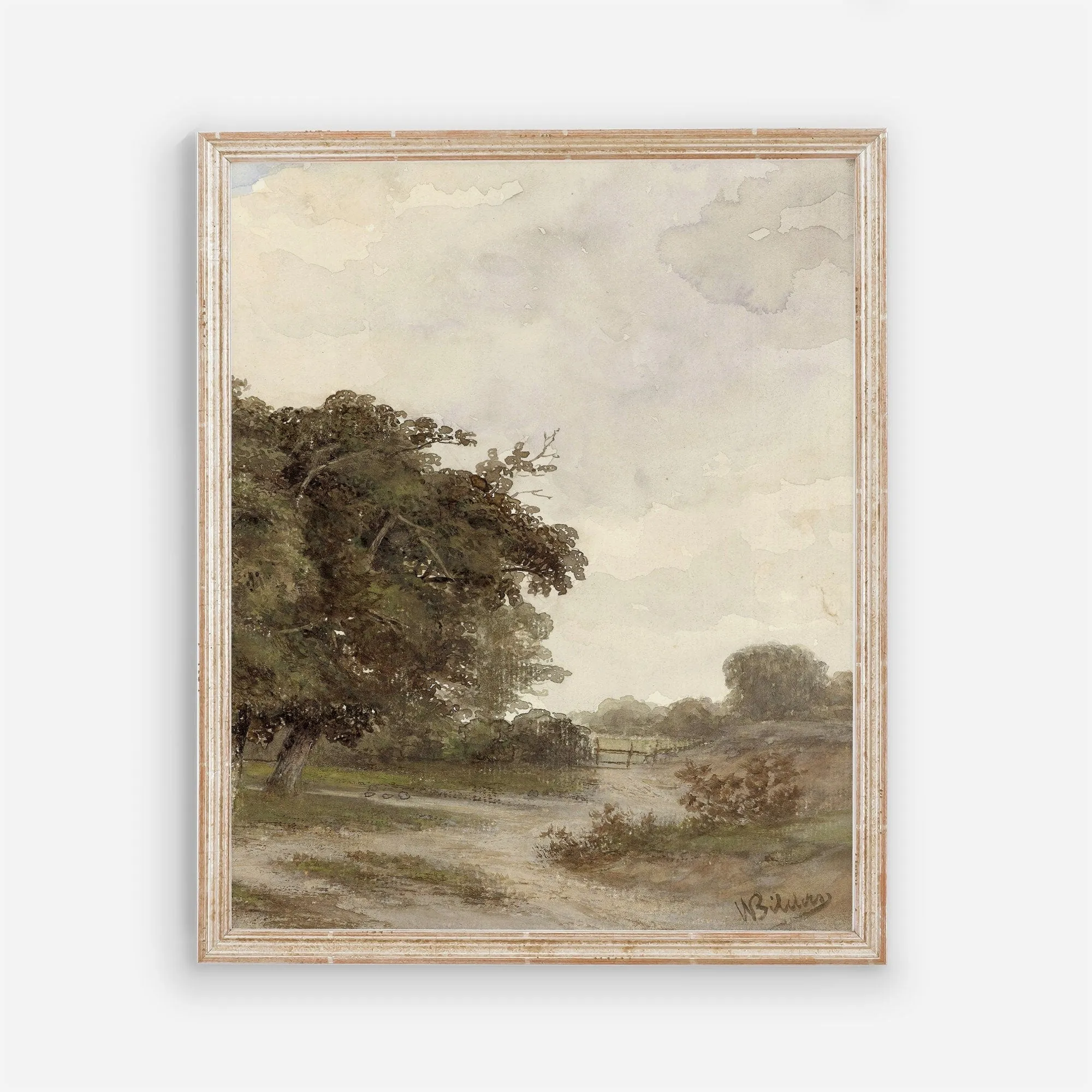 Vintage Forest Trees with Path Wall Art