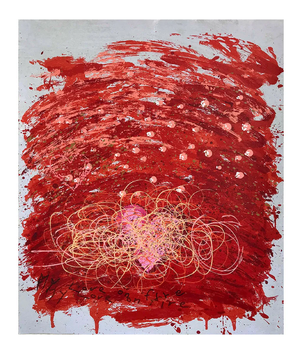 Walter Knabe Artwork Love On Fire Limited Edition Screenprint