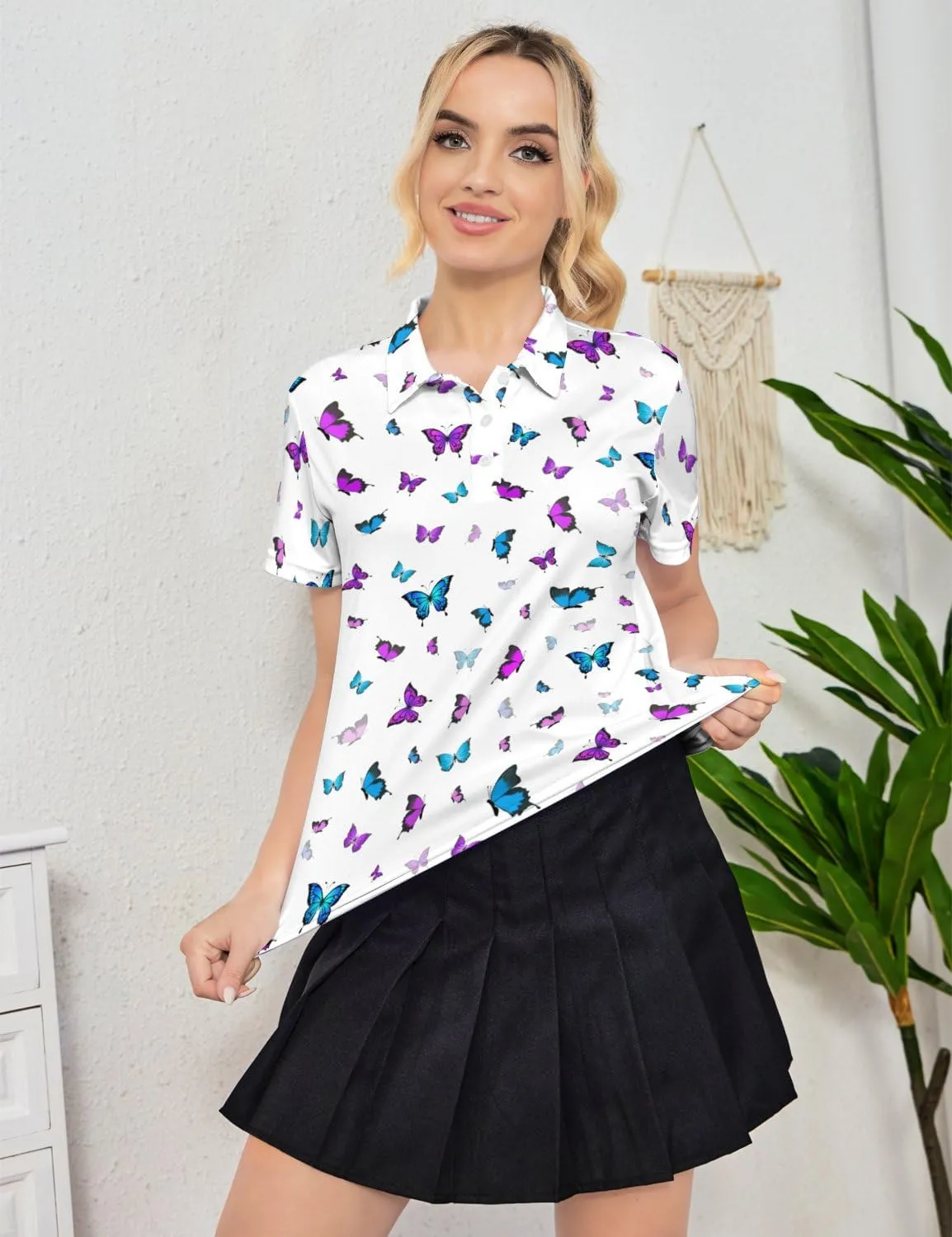 Women's Golf Shirts Dry Fit Moisture Wicking Polo Shirt Casual Short Sleeve Tennis Shirts