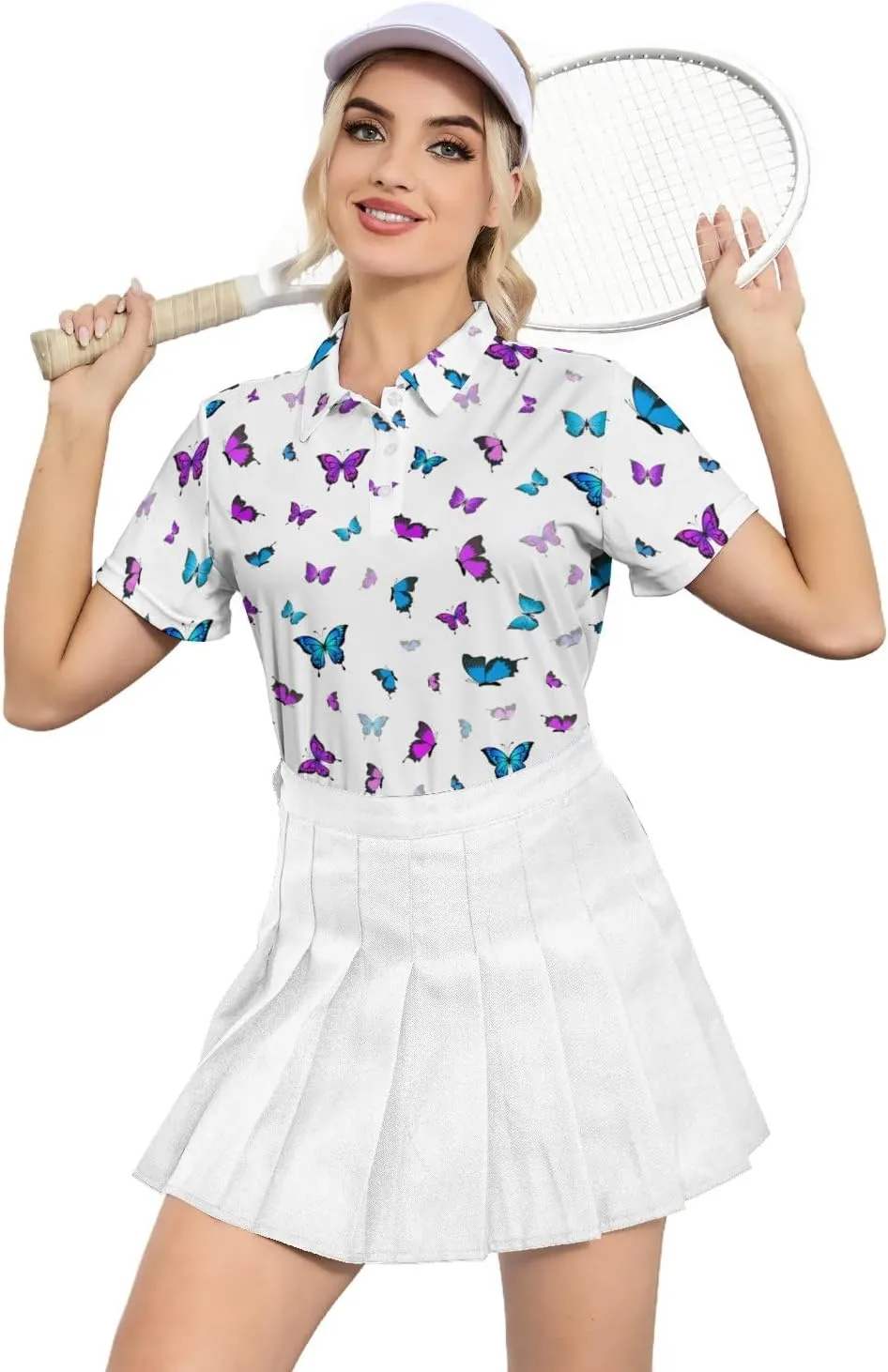 Women's Golf Shirts Dry Fit Moisture Wicking Polo Shirt Casual Short Sleeve Tennis Shirts