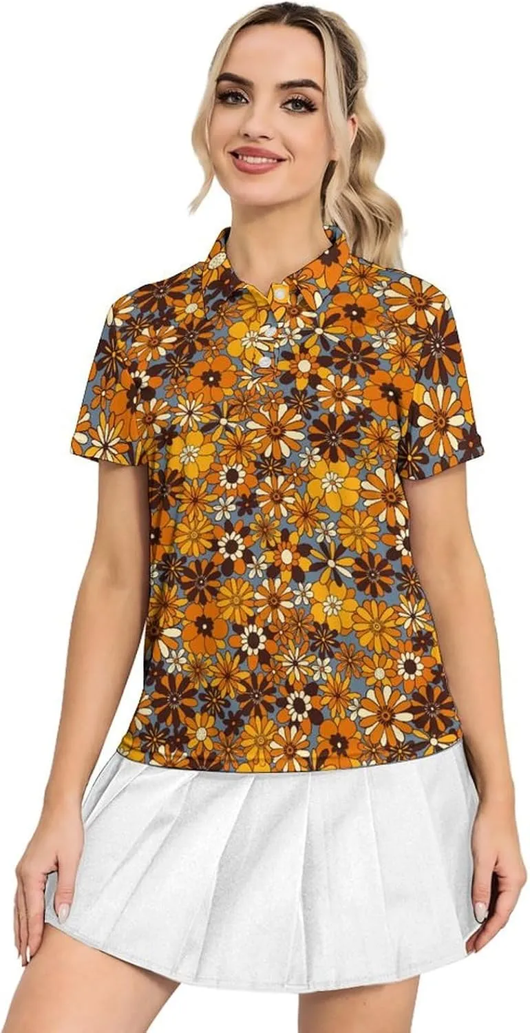 Women's Golf Shirts Dry Fit Moisture Wicking Polo Shirt Casual Short Sleeve Tennis Shirts