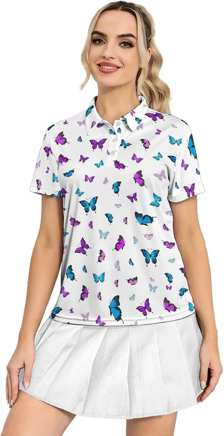 Women's Golf Shirts Dry Fit Moisture Wicking Polo Shirt Casual Short Sleeve Tennis Shirts